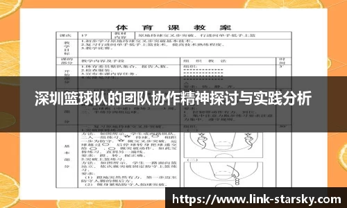 深圳篮球队的团队协作精神探讨与实践分析